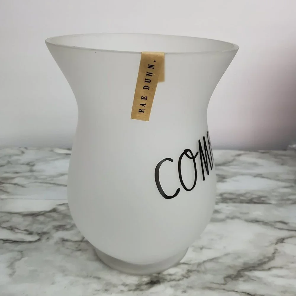 RAE Dunn Frosted Glass Globe Vase Jar